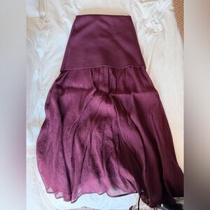 Zara Deep Wine Color A-Line Skirt